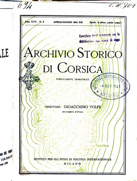 Archivio storico di Corsica pubblicazione trimestrale