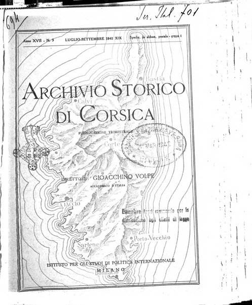 Archivio storico di Corsica pubblicazione trimestrale