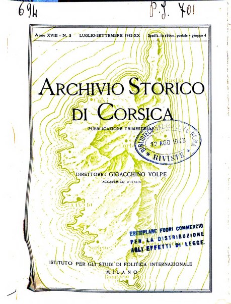 Archivio storico di Corsica pubblicazione trimestrale