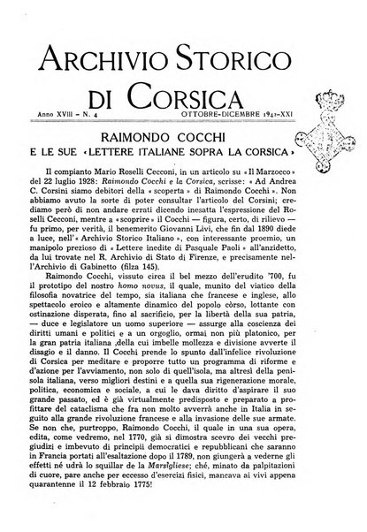 Archivio storico di Corsica pubblicazione trimestrale