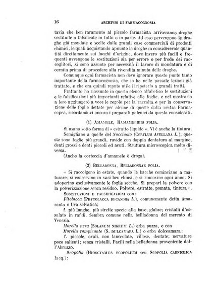 Archivio di farmacognosia e scienze affini