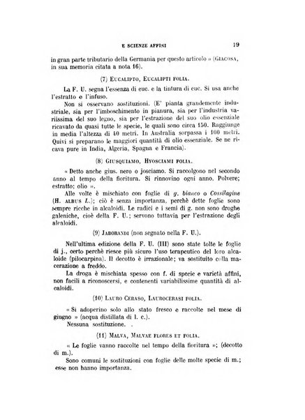 Archivio di farmacognosia e scienze affini