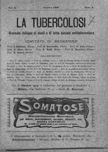 Tubercolosi giornale di studi e di lotta antitubercolare