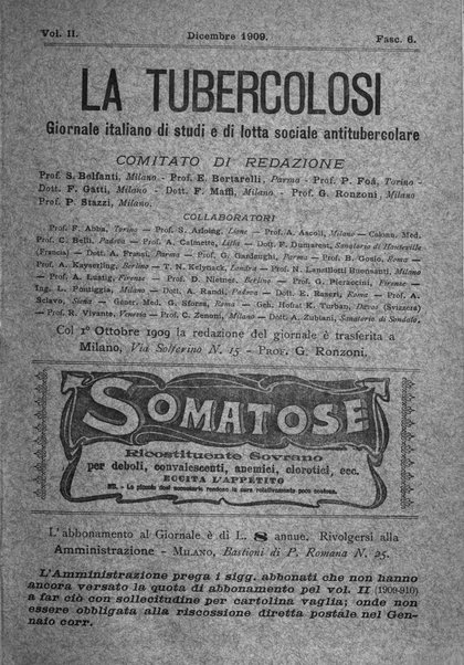 Tubercolosi giornale di studi e di lotta antitubercolare