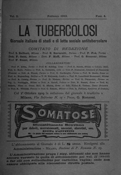 Tubercolosi giornale di studi e di lotta antitubercolare