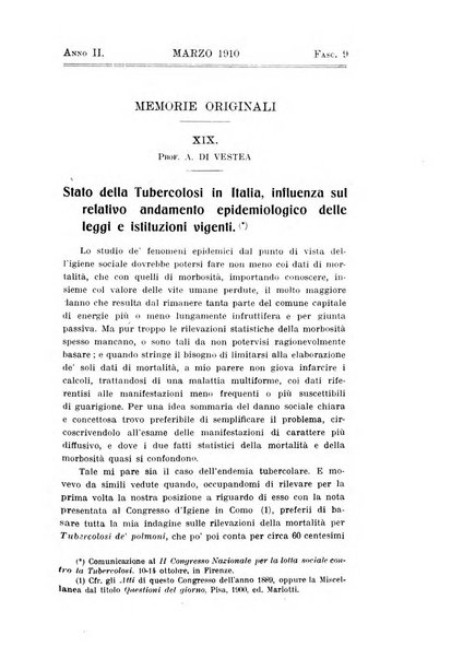 Tubercolosi giornale di studi e di lotta antitubercolare