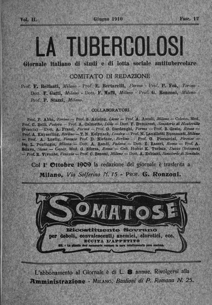 Tubercolosi giornale di studi e di lotta antitubercolare