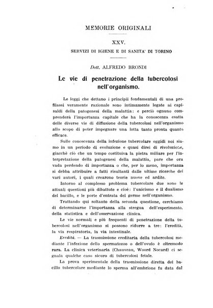 Tubercolosi giornale di studi e di lotta antitubercolare