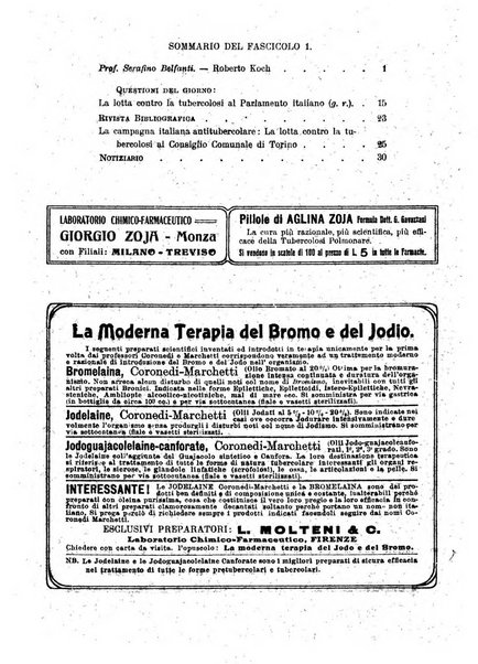 Tubercolosi giornale di studi e di lotta antitubercolare