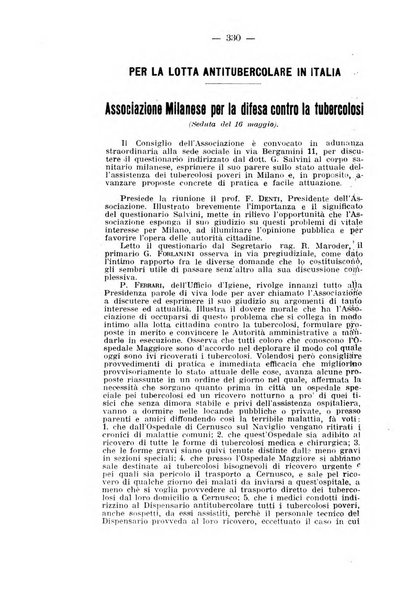 Tubercolosi giornale di studi e di lotta antitubercolare