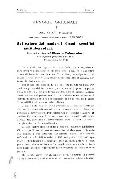 Tubercolosi giornale di studi e di lotta antitubercolare