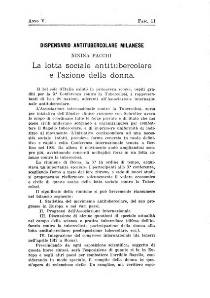 Tubercolosi giornale di studi e di lotta antitubercolare