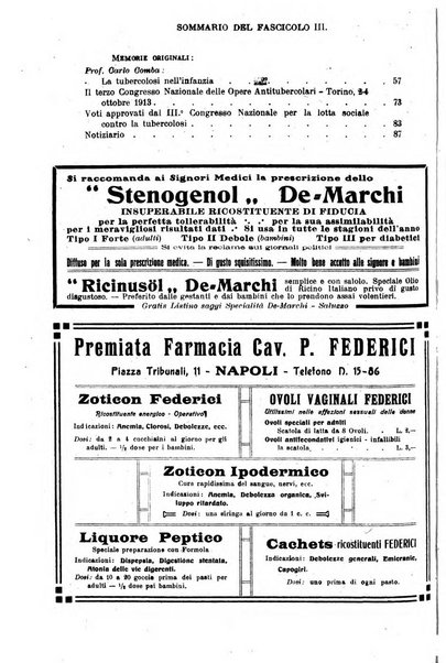 Tubercolosi giornale di studi e di lotta antitubercolare