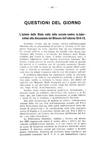 Tubercolosi giornale di studi e di lotta antitubercolare