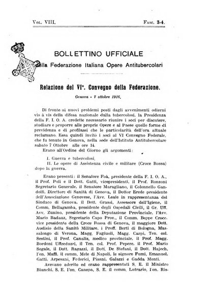 Tubercolosi giornale di studi e di lotta antitubercolare