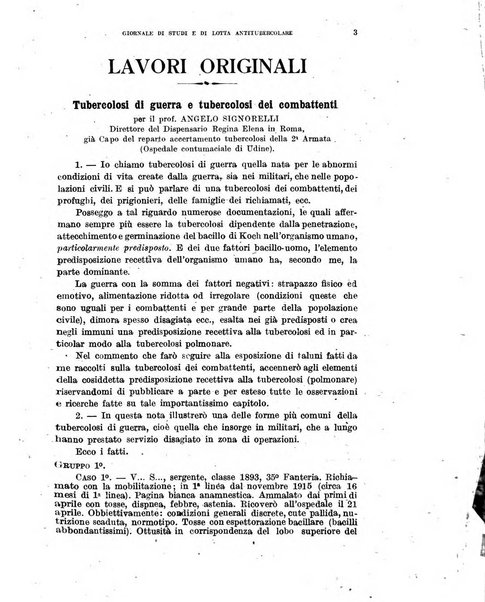 Tubercolosi giornale di studi e di lotta antitubercolare