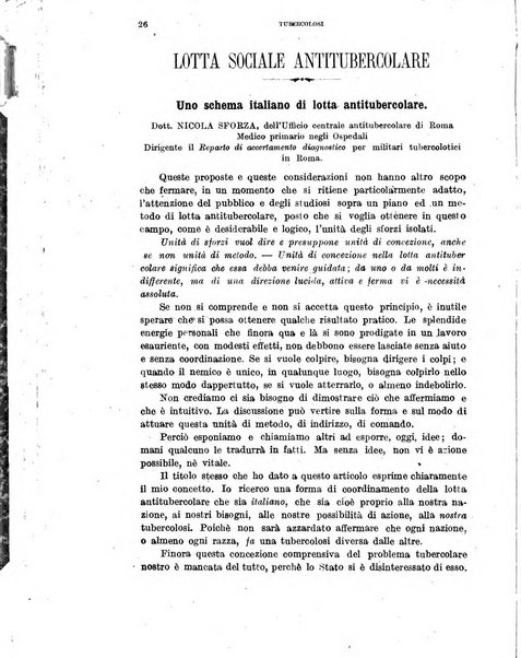 Tubercolosi giornale di studi e di lotta antitubercolare