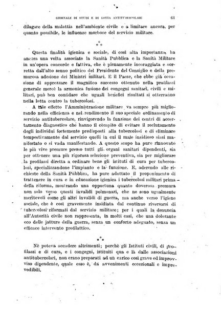 Tubercolosi giornale di studi e di lotta antitubercolare