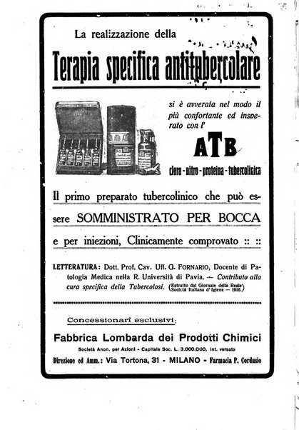 Tubercolosi giornale di studi e di lotta antitubercolare