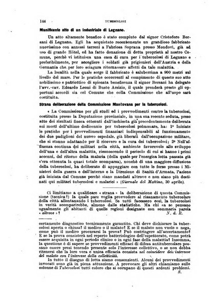 Tubercolosi giornale di studi e di lotta antitubercolare