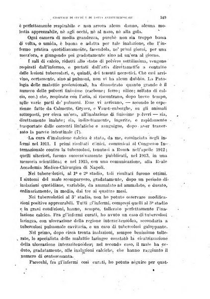 Tubercolosi giornale di studi e di lotta antitubercolare