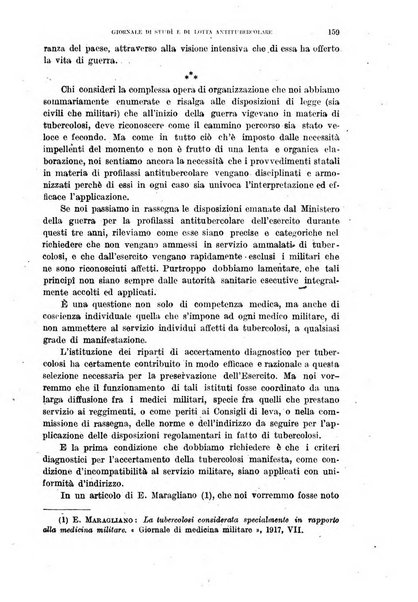 Tubercolosi giornale di studi e di lotta antitubercolare