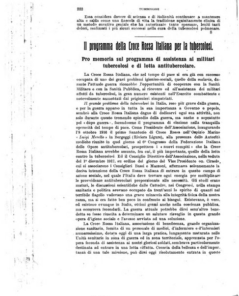 Tubercolosi giornale di studi e di lotta antitubercolare