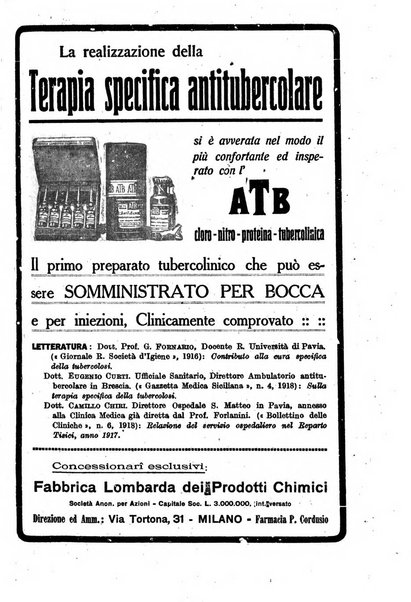 Tubercolosi giornale di studi e di lotta antitubercolare