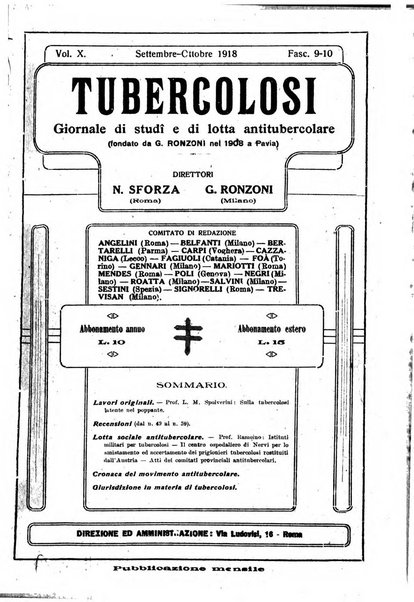 Tubercolosi giornale di studi e di lotta antitubercolare