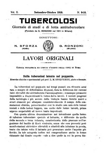 Tubercolosi giornale di studi e di lotta antitubercolare