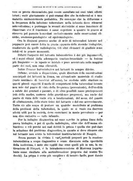 Tubercolosi giornale di studi e di lotta antitubercolare