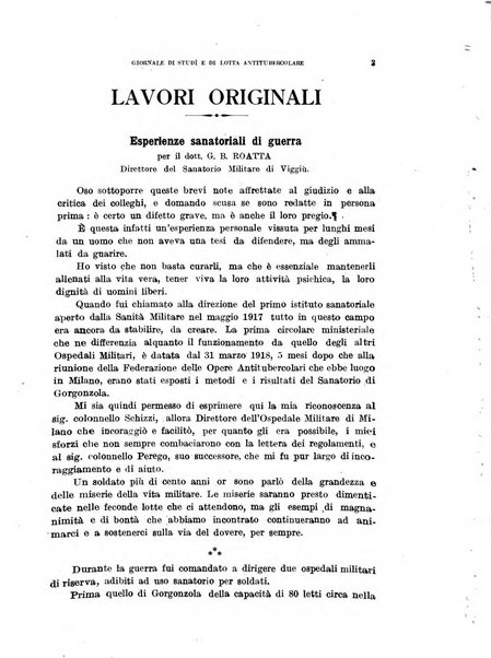 Tubercolosi giornale di studi e di lotta antitubercolare