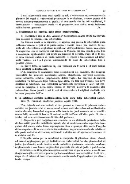 Tubercolosi giornale di studi e di lotta antitubercolare