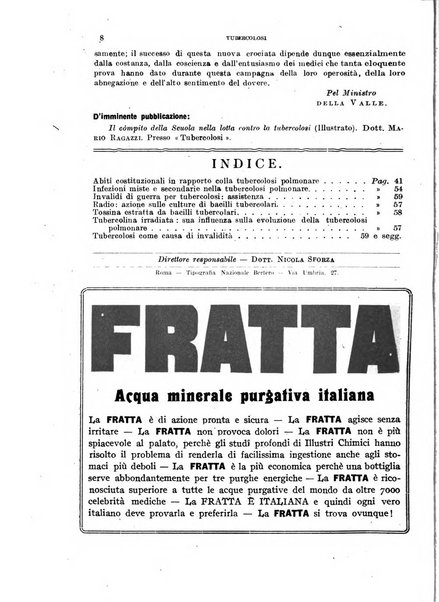 Tubercolosi giornale di studi e di lotta antitubercolare