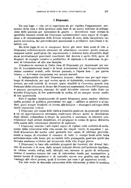 Tubercolosi giornale di studi e di lotta antitubercolare