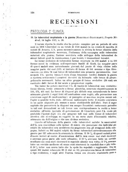 Tubercolosi giornale di studi e di lotta antitubercolare