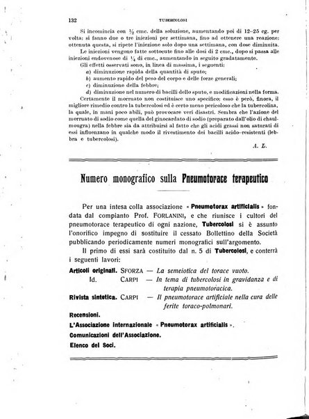 Tubercolosi giornale di studi e di lotta antitubercolare