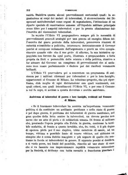 Tubercolosi giornale di studi e di lotta antitubercolare