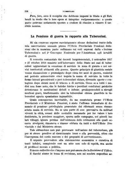 Tubercolosi giornale di studi e di lotta antitubercolare