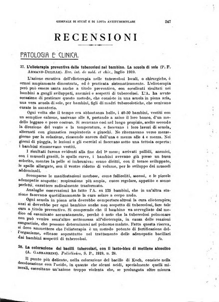 Tubercolosi giornale di studi e di lotta antitubercolare