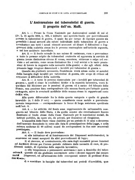 Tubercolosi giornale di studi e di lotta antitubercolare