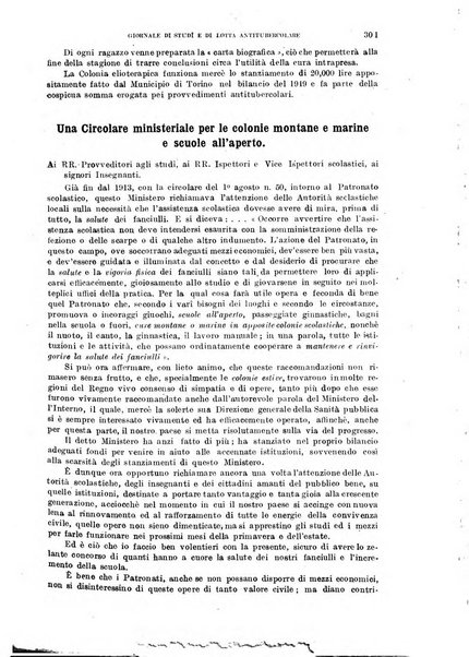 Tubercolosi giornale di studi e di lotta antitubercolare