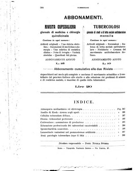 Tubercolosi giornale di studi e di lotta antitubercolare