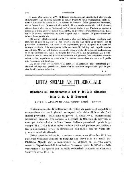 Tubercolosi giornale di studi e di lotta antitubercolare