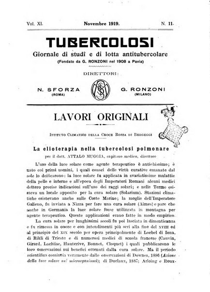 Tubercolosi giornale di studi e di lotta antitubercolare