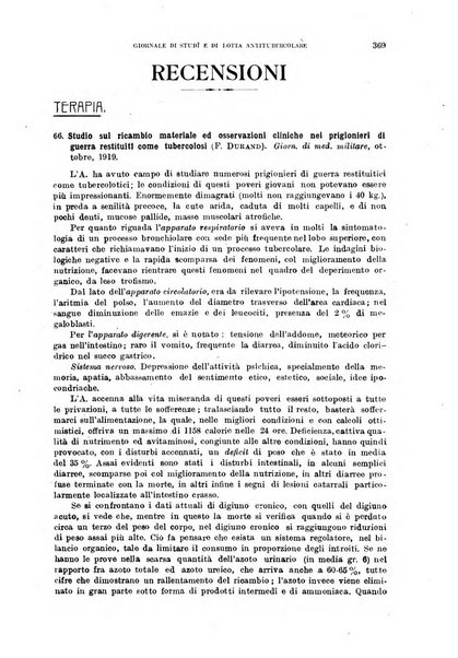 Tubercolosi giornale di studi e di lotta antitubercolare