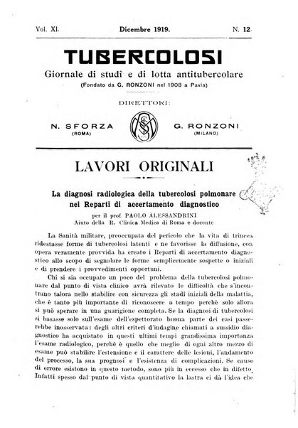 Tubercolosi giornale di studi e di lotta antitubercolare