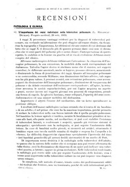 Tubercolosi giornale di studi e di lotta antitubercolare