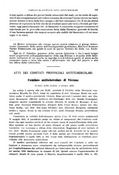 Tubercolosi giornale di studi e di lotta antitubercolare