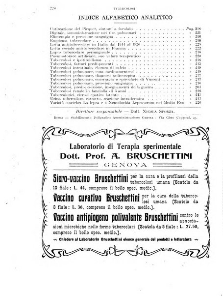 Tubercolosi giornale di studi e di lotta antitubercolare